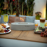 Luspa Light Grey Tabletop Fireplace - 13.8 Inches - Ethanol