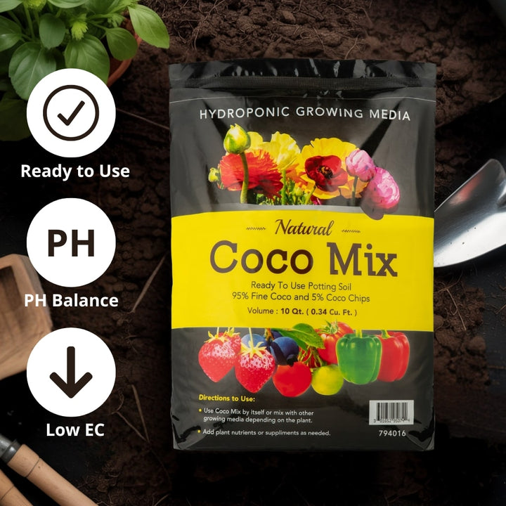 Coco Grow Media 10 Quarts Bag