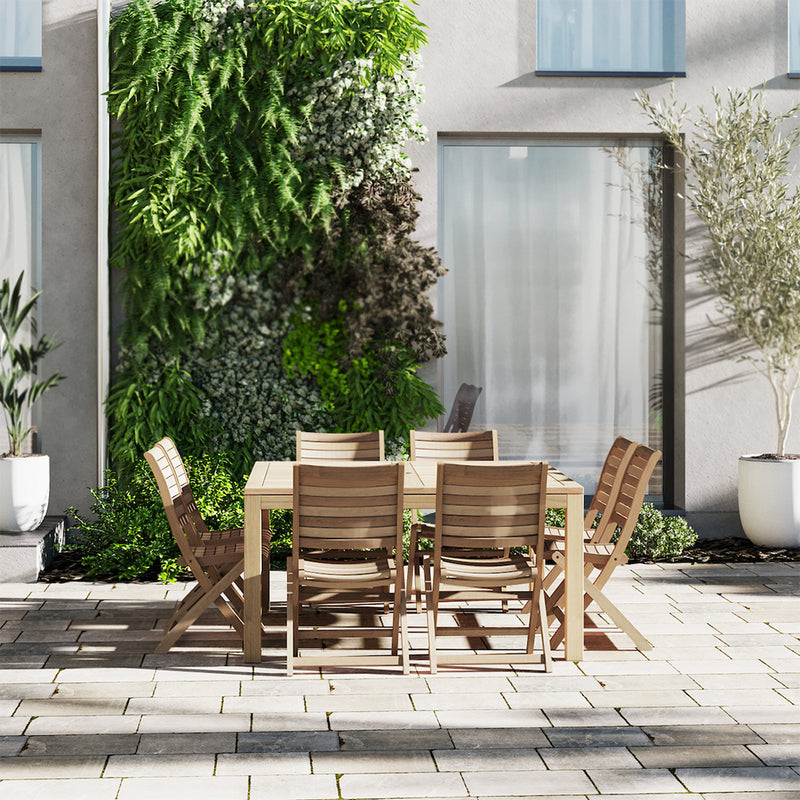 Boynton 9 Piece Teak Square Patio Dining Set