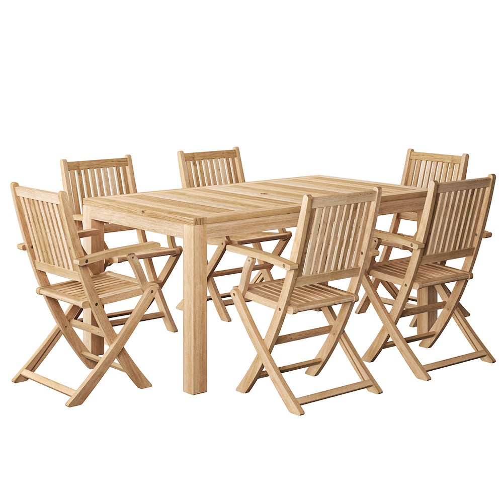 Budapest 7 Piece Teak Patio Dining Set