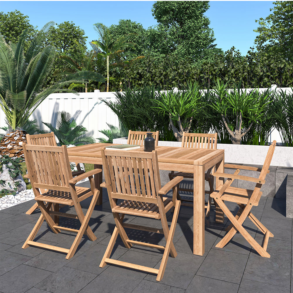 Budapest 7 Piece Teak Patio Dining Set