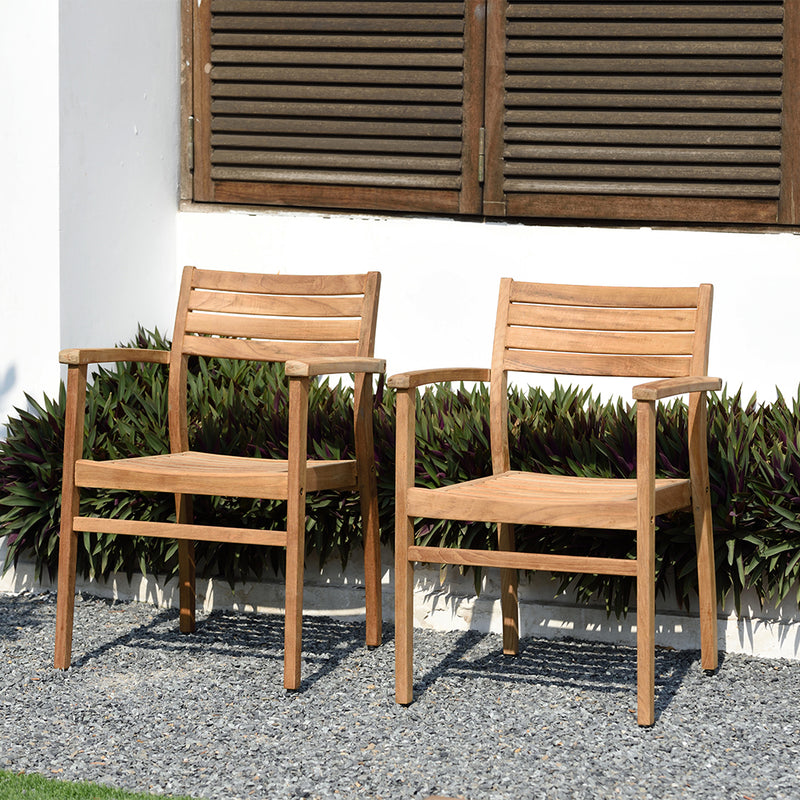 Coventry Wooden Armchair 2 Piece Stackable Armchair Set