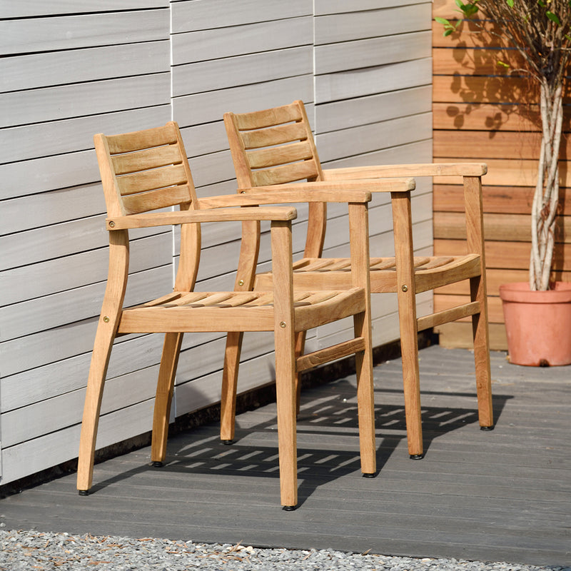 Coventry Wooden Armchair 2 Piece Stackable Armchair Set