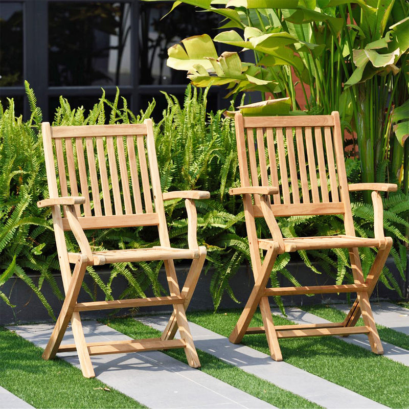 Dubai 9 Piece Teak Square Patio Dining Set
