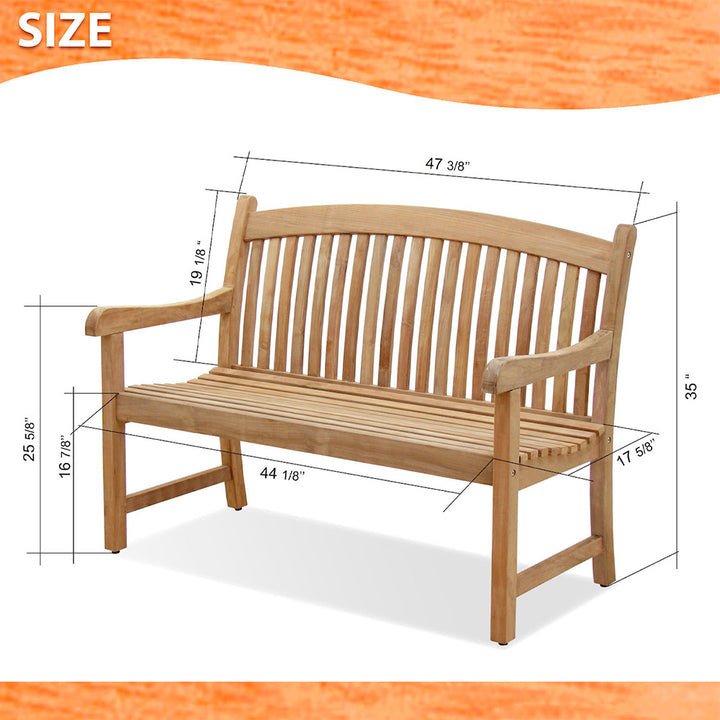 Newcastle Teak Wooden Patio Seating Bench