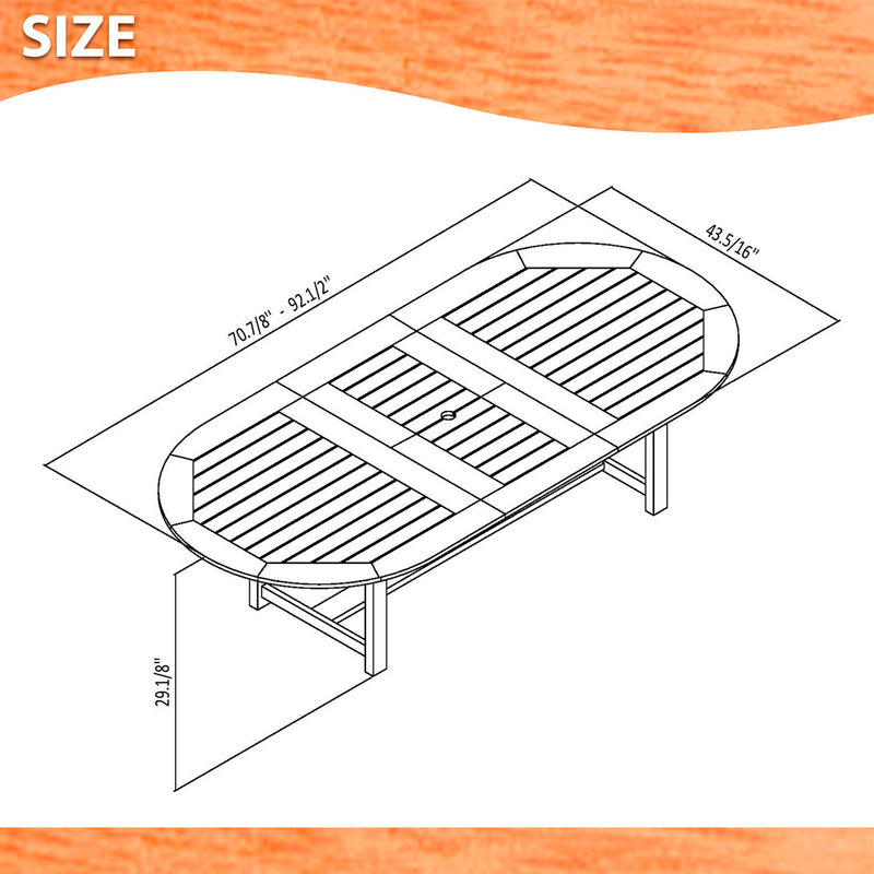 Arizona 9 Piece Eucalyptus Extendable Oval Patio Dining Set