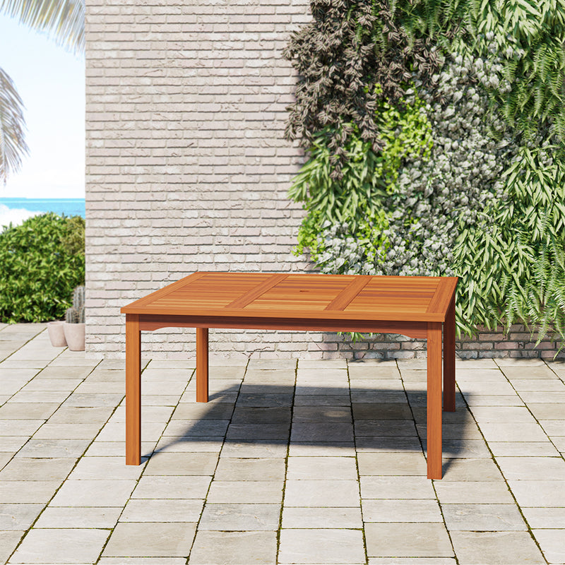 Arizona 9 Piece Eucalyptus Square Patio Dining Set