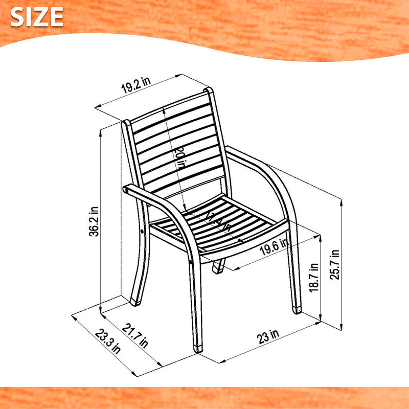 Arizona 9 Piece Eucalyptus Square Patio Dining Set