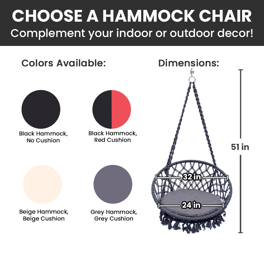 Bahia Macrame Hammock Swing Chair