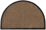 Checker Half Round Indoor Outdoor Door Mat - 24" x 36"