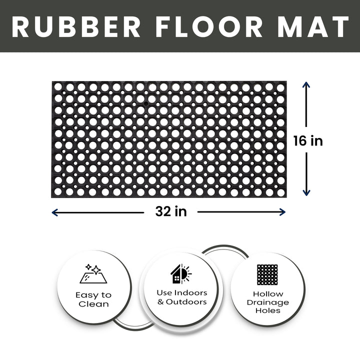 Hollow Drainage Rubber Floor Mat - Medium