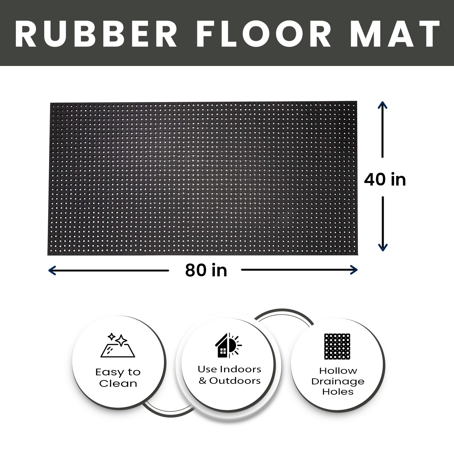 Circle Drainage Rubber Floor Runner Mat - view 7