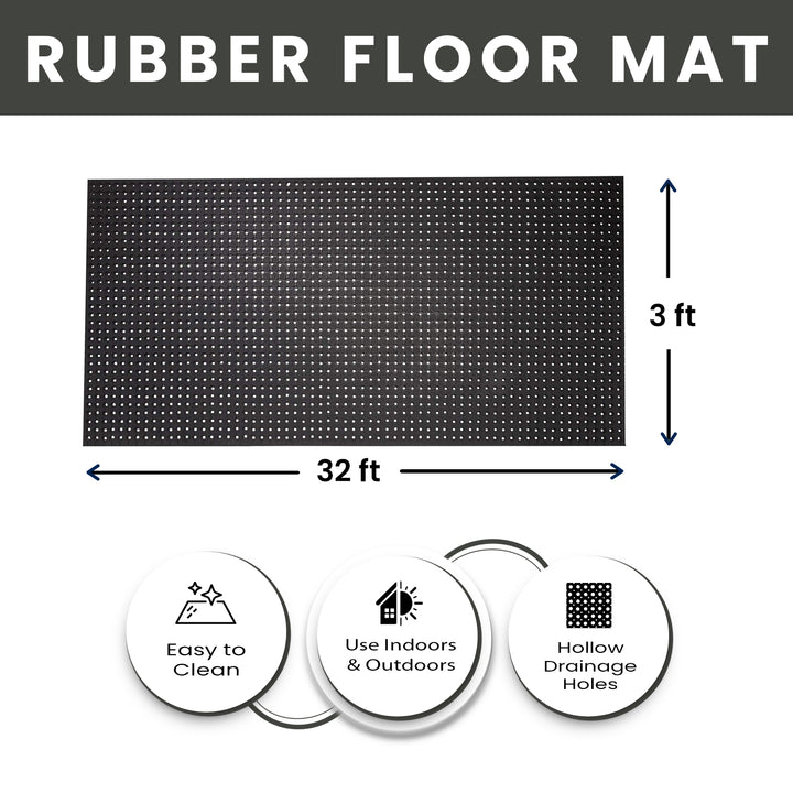 Circle Drainage Rubber Floor Runner Mat