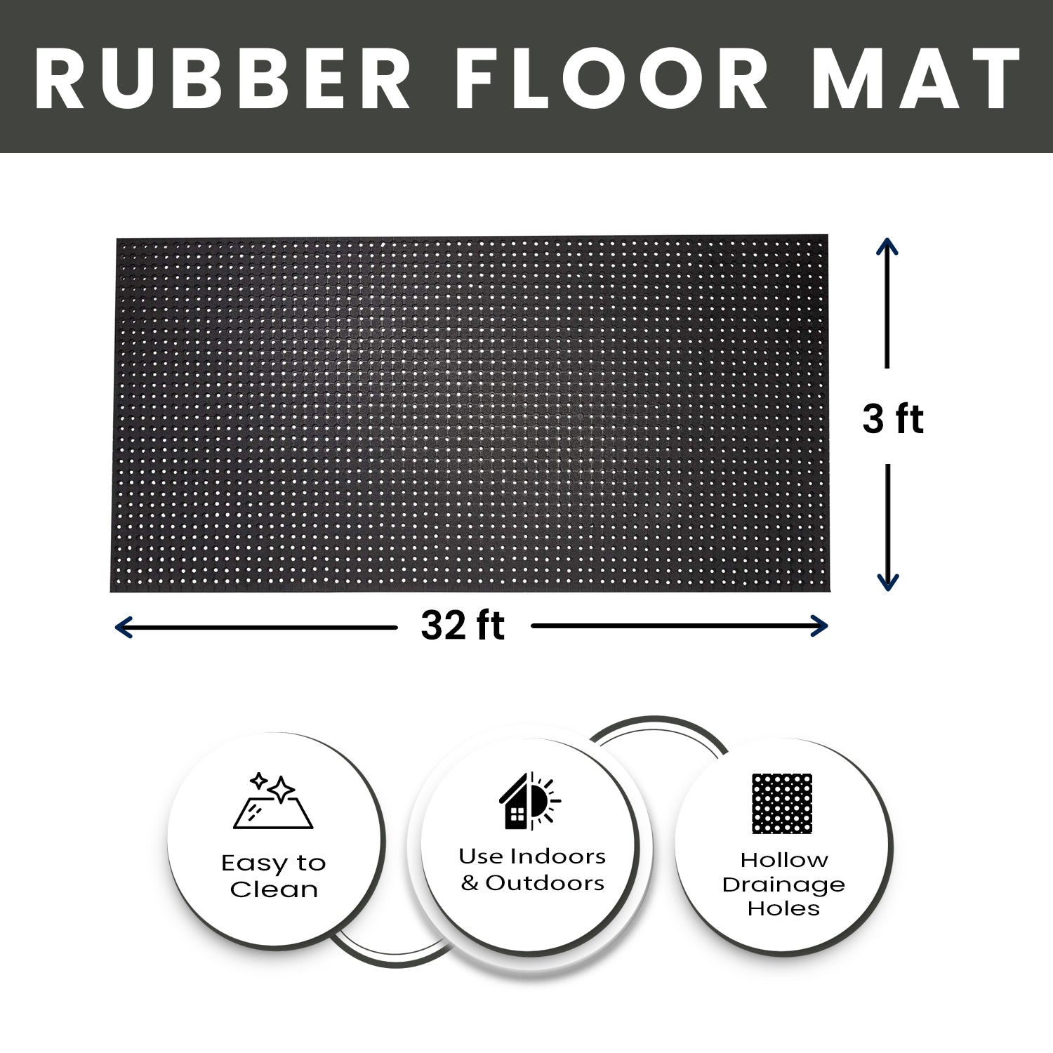 Circle Drainage Rubber Floor Runner Mat - view 10