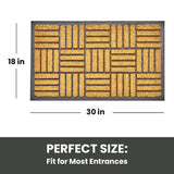 Criss Cross Rubber Backing Coir Welcome Doormat