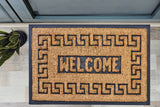 Meandros Rubber Backing Coir Welcome Doormat, 18 x 30 Inches