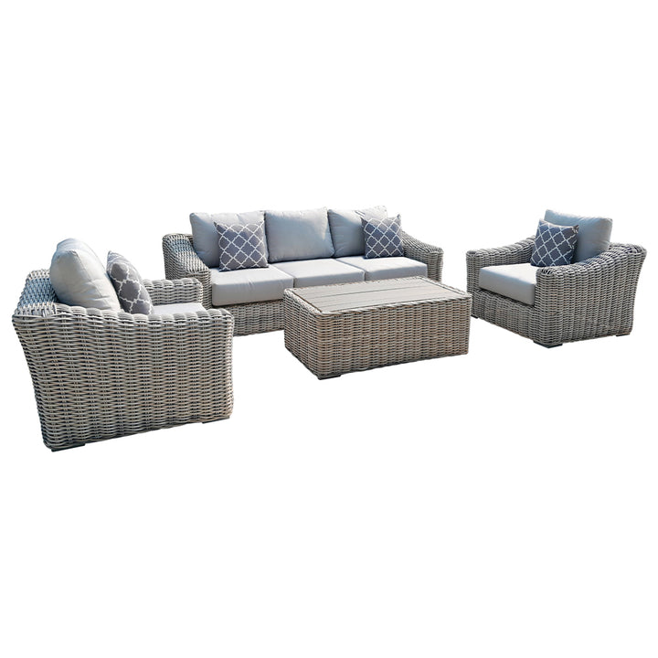 Hawaii 4-Piece Outdoor Patio Furniture Conversation Sofa Set
