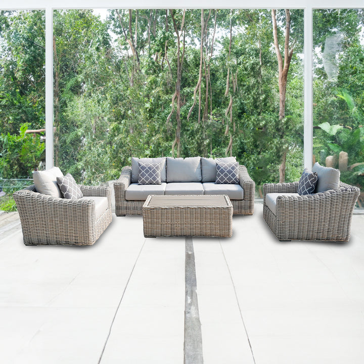 Hawaii 4-Piece Outdoor Patio Furniture Conversation Sofa Set