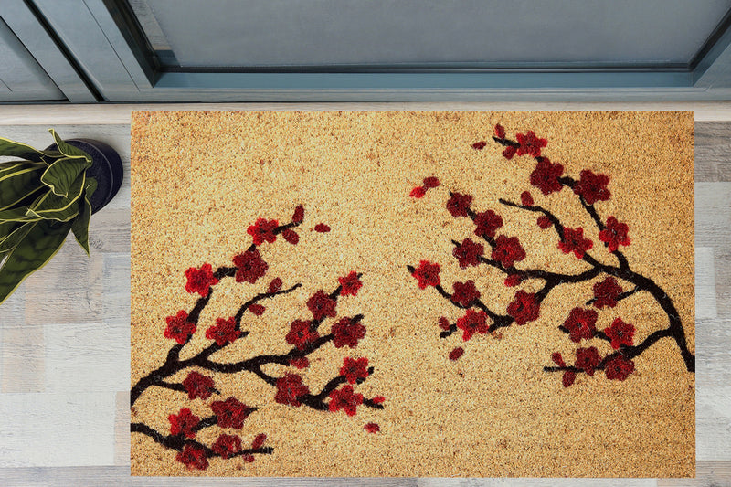 Cherry Blossoms Coco Coir Doormat
