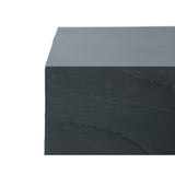 Elementi Colorado Rectangle Patio Coffee Table Indoor Outdoor Furniture Concrete, Slate Black - 30 x 60 Inches