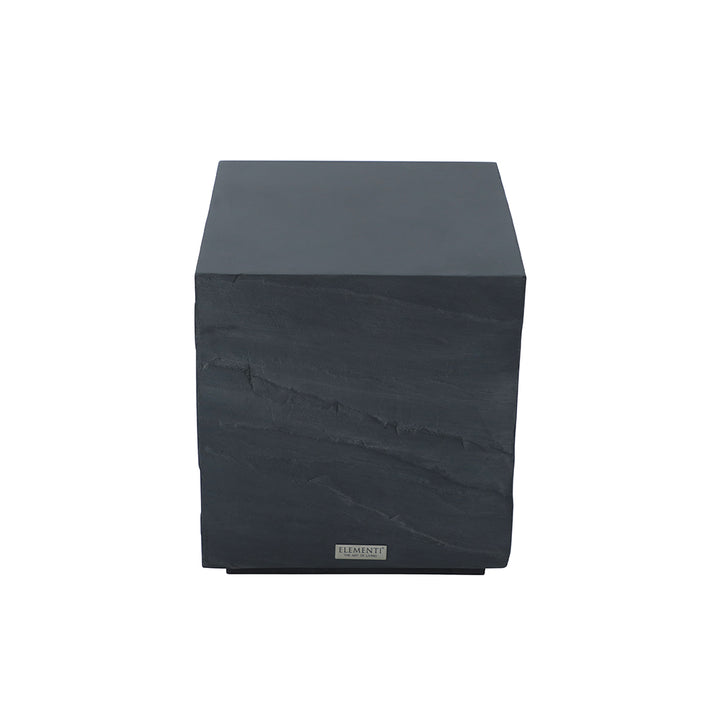 Elementi Colorado Square Patio Side Table Indoor Outdoor Furniture Concrete, Slate Black - 17.7 x 17.7 Inches