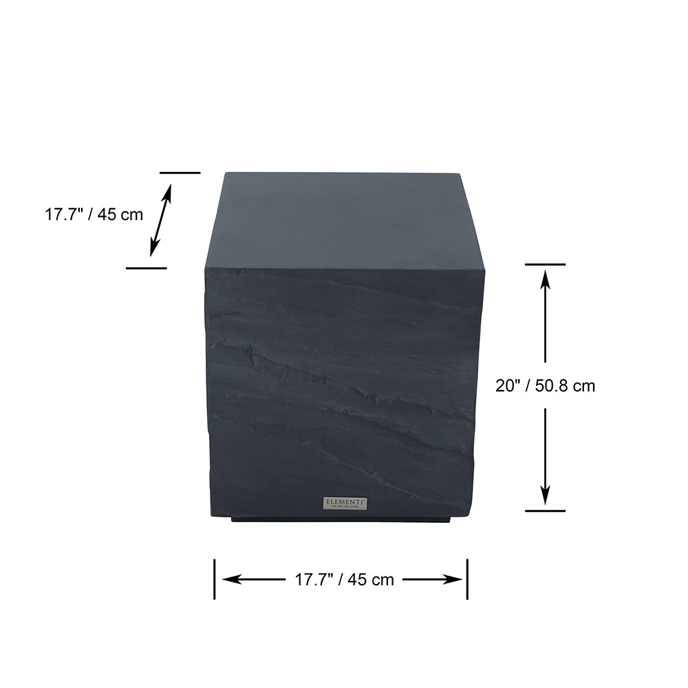 Elementi Colorado Square Patio Side Table Indoor Outdoor Furniture Concrete, Slate Black - 17.7 x 17.7 Inches - view 3