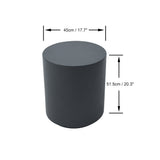 Elementi Rome Round Patio Side Table Indoor Outdoor Furniture Concrete, Slate Black - 17.7 x 17.7 Inches