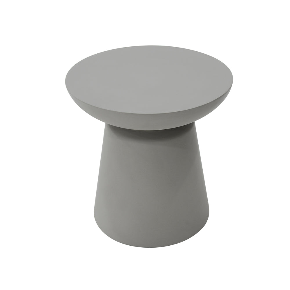 Elementi Kylix Round Patio Side Table Indoor Outdoor Furniture Concrete, Space Grey - 20 x 20 Inches