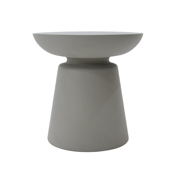 Elementi Kylix Round Patio Side Table Indoor Outdoor Furniture Concrete, Space Grey - 20 x 20 Inches