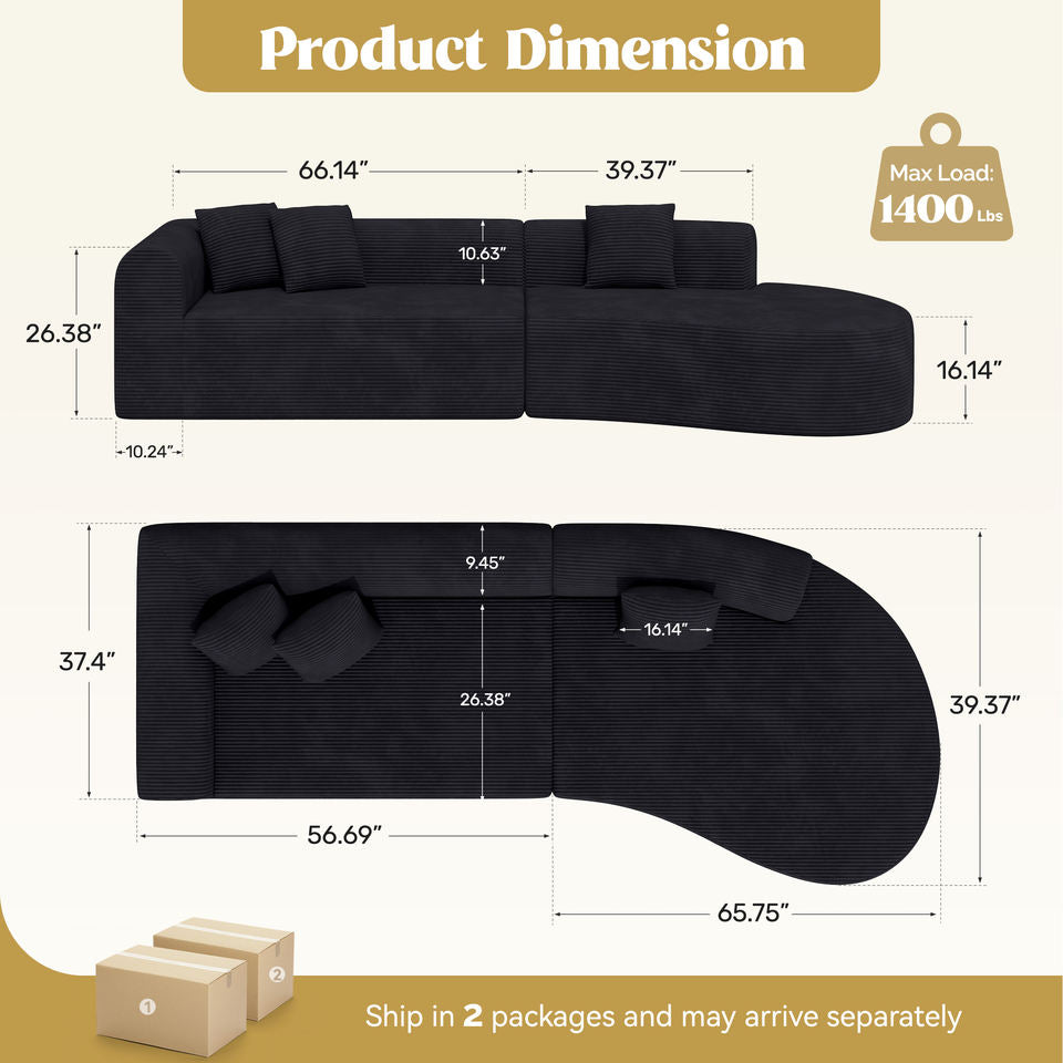 Modular Extendable Convertible Sectional Sofa Set Modern Velvet Cover Sofa Bed Foldable Massage Function Deep Seat Sponge