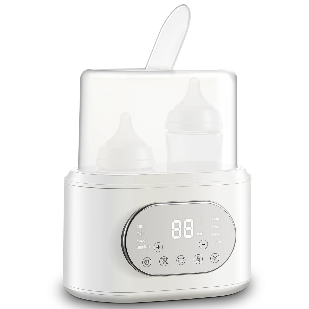 Bottle Warmer, 10-in-1 Fast Baby Bottle Warmer for Breastmilk & Formula, Double Milk Warmer with Timer, Accurate Temp Control,