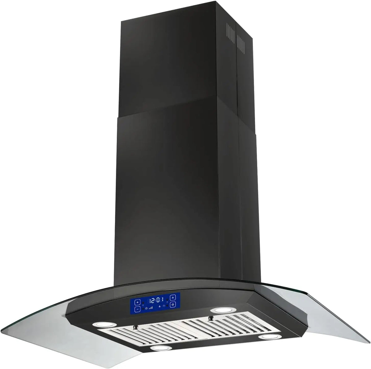 Island Range Hood 36 Inch 700 CFM Ceiling Mount Kitchen Stove Hood Ducted with Tempered Glass 4 LED Lights Gesture/Touch Control