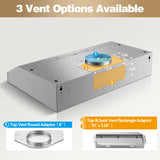 Under Cabinet Range Hood 30 Inch,Stainless Steel Touch/Gesture/Remote Control,700CFM & 3-Speed Kitchen Stove Vent Hood