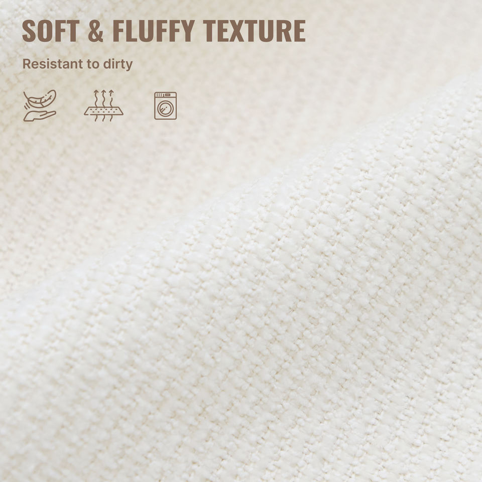 Modern Boucle Chenille Three Seat Sofa Bed Non-Assembly No Legs Cloud Sofa Removable Pillows Sponge Filling Convertible Massage