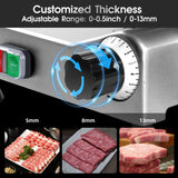 10 Inch Commercial Meat Slicer, 240W Frozen & Cheese Slicer, Premium Chromium-plated Steel Blade, Semi-Auto, Low Noise