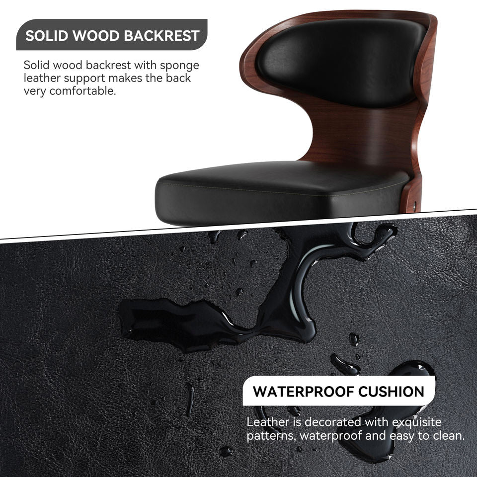 Ergonomic Modern Dual Color Steady PU Leather Bar Stool Swivel Height Adjustable Large Seat Hotel Outdoor Kitchen Counter Chair