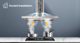 Wall Mount Range Hood 30 Inch Stainless Steel Chimney-Style Over Stove Vent Hood with LED Light, 3 Speed Exhaust Fan, 450 CFM