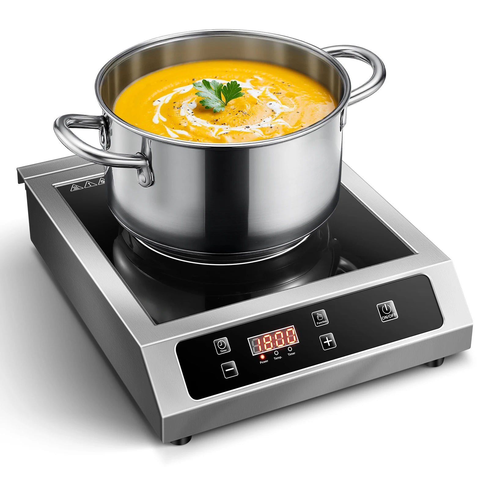 Commercial Induction Cooktop,1800W Induction Burner with Sensor Touch and LCD Screen,ETL-Certified Single Elec