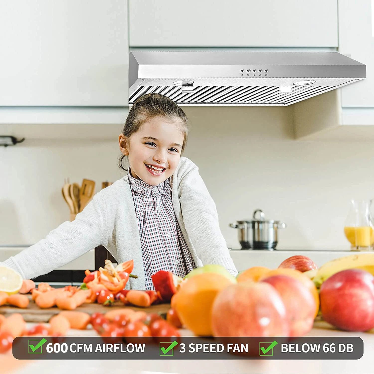 Range Hood 30 Inch Under Cabinet,700 CFM Stainless Steel Ducted/Ductless Range Hood 30 Inch,3 Venting Ways Sto - view 4