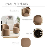 Modern Velvet Kitchen Swivel Accent Chair Luxury Barrel Chair for Living Room Dining Room Elegant Upholstered Leisure Chair