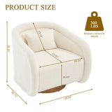 In Stock at Overseas Warehouse: 1pc/Box Luxury Boucle Fabric Swivel Accent Chairs for Living Room Furniture (white/wine Red)