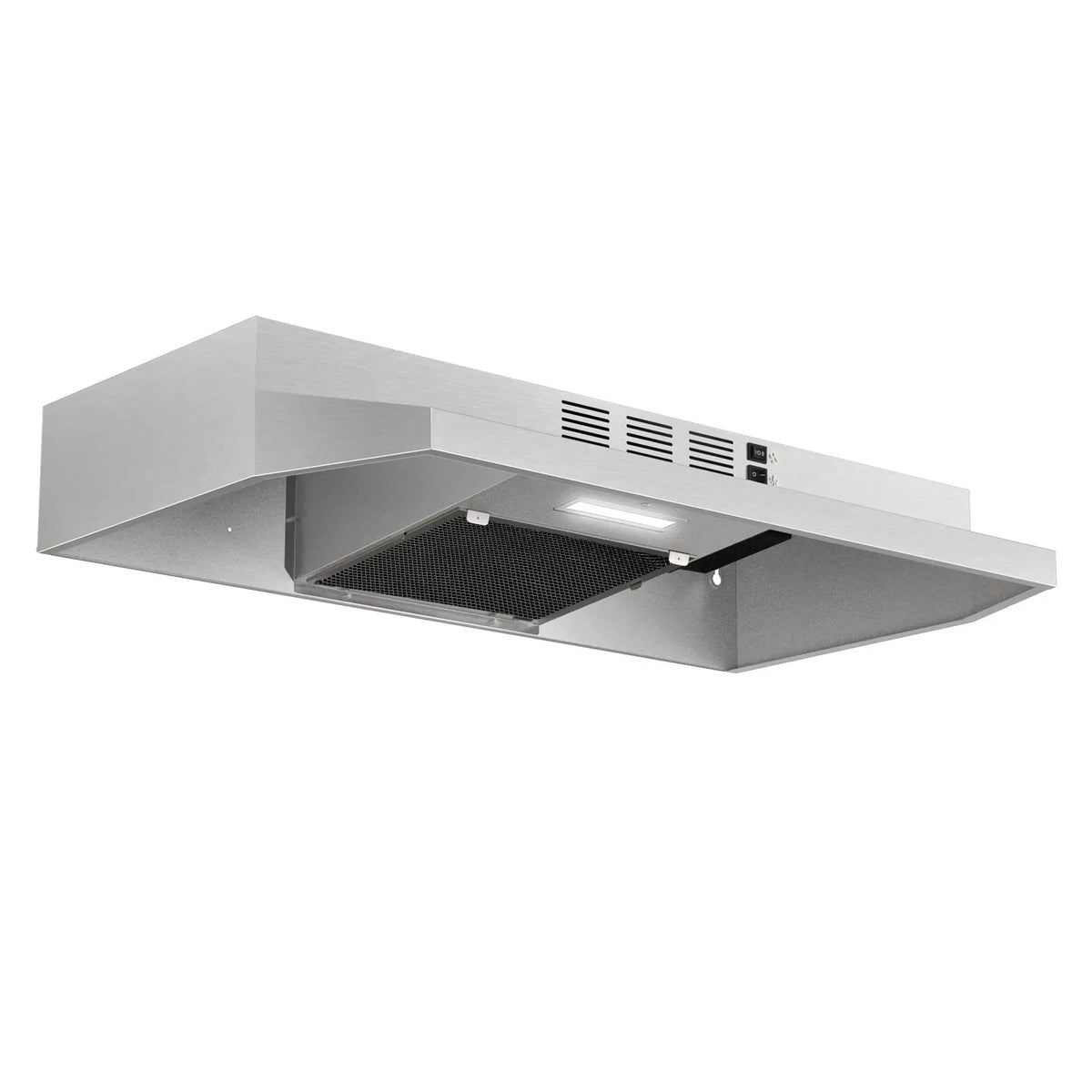 Range Hood 30 Inch Under Cabinet, Stainless Steel Kitchen Vent Hood 280CFM, Built-in Kitchen Stove Hood W/Rocker Button Control