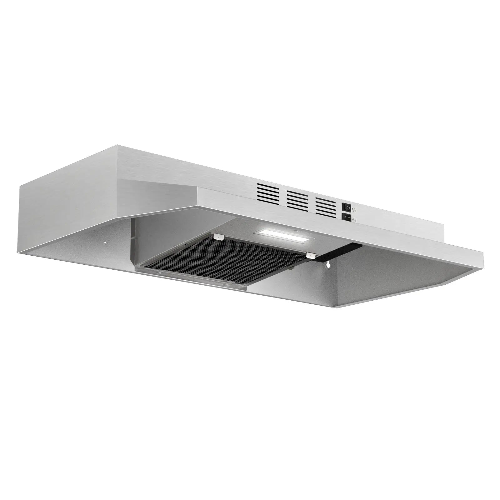Range Hood 30 Inch Under Cabinet, Stainless Steel Kitchen Vent Hood 280CFM, Built-in Kitchen Stove Hood W/Rock