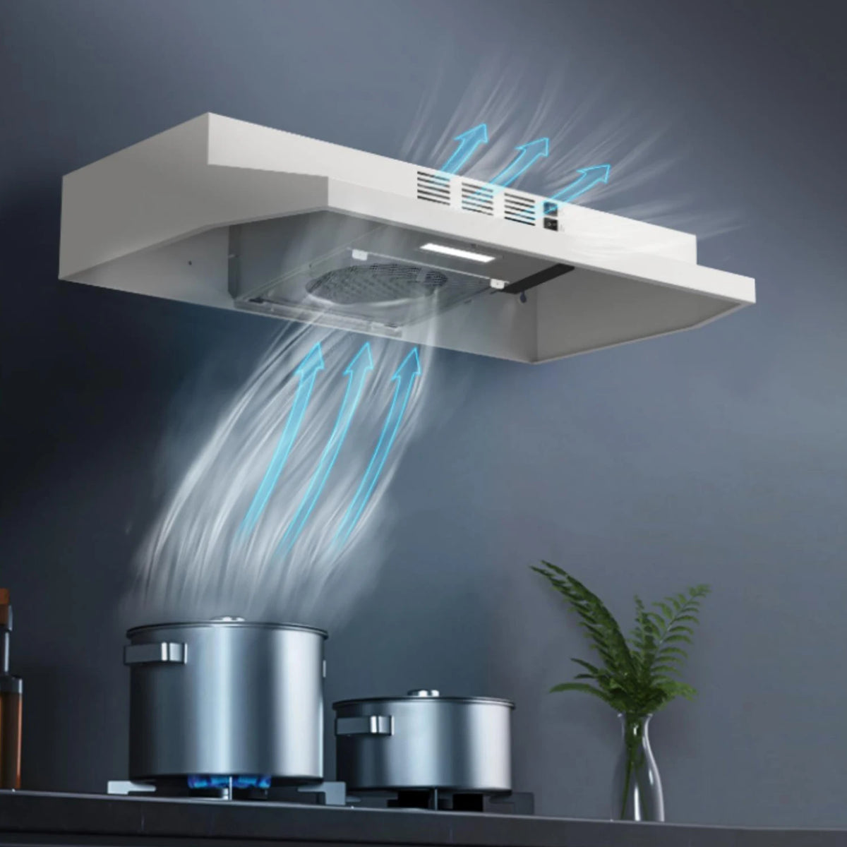 SNDOAS 30 Inch Under Cabinet Range Hood Stainless Steel Vent Hood with LED Light,Under Cabinet Hood with 2 Speed Exhaust Fan