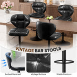 Steady Iron PU Leather Adjustable Hydraulic Eco-Friendly Water Resistant Bar Chair Modern Design Swivel Counter Height Kitchen (Set of 2)