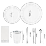 700 PCS Durable Disposable PET Eco-Friendly Party Dinnerware Set Tableware Kit Plates Cups Cutlery Napkins BPA Free Microwave