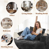 Large Modern Round Cloud Sofa Chair Plush Velvet Fabric Multi-Functional Leisure Chair for Living Room Dining Relaxation Reading
