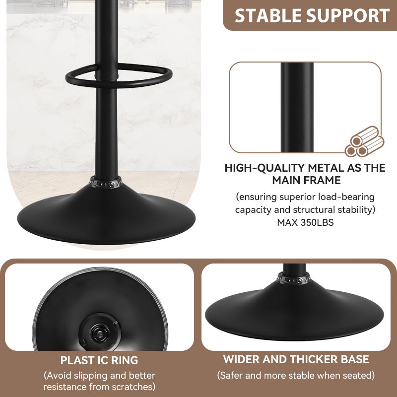 Dual Color Rustic Modern Height Adjustable Swivel Durable Material Steady Bar Stool for Hotel and Home Bar Commercial Use