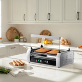 Hot Dog Roller Machine Dual Temperature Control for Commercial and Household Use,7 Non-Stick Roller