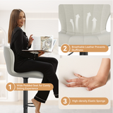 Modern Swivel Steady Bar Stools with Adjustable Fabric Seat and Footrest for Home Bar Counter Height (Set of 2)